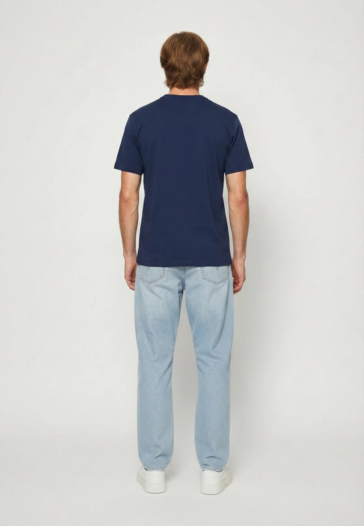 T-shirt short sleeves regular navy blue cotton KULAN