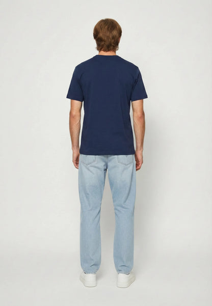T-shirt short sleeves regular navy blue cotton KULAN