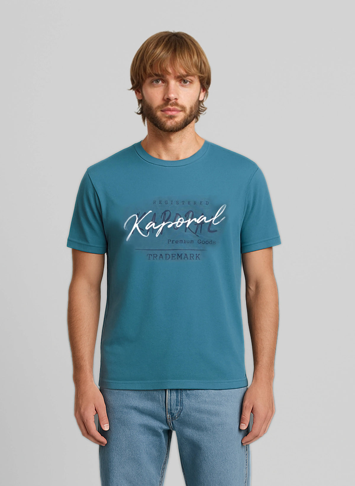 KWAK regular short-sleeve T-shirt bright blue cotton