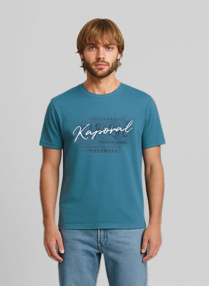 KWAK regular short-sleeve T-shirt bright blue cotton