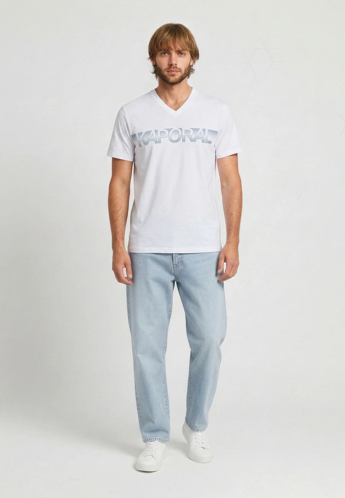 T-shirt manches courtes slim blanc coton stretch BART