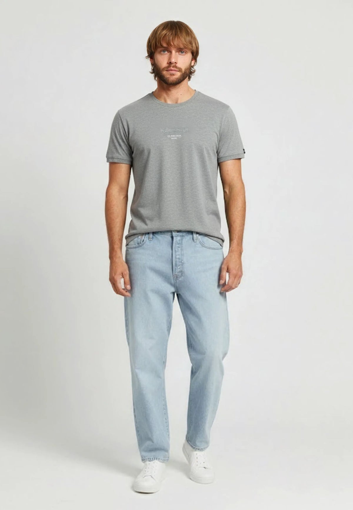 T-shirt short sleeves regular heather grey cotton NIRAJ