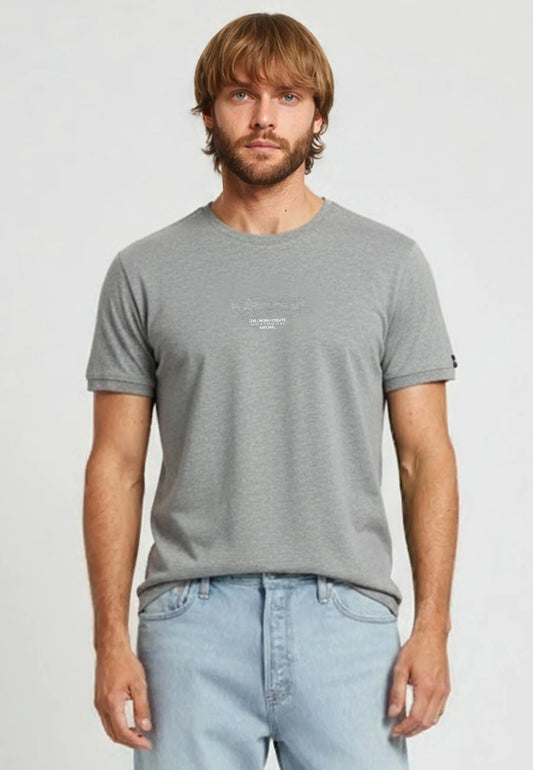 T-shirt short sleeves regular heather grey cotton NIRAJ
