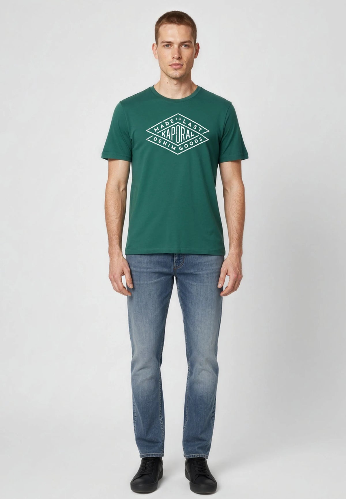 T-shirt manches courtes regular vert coton TOKY