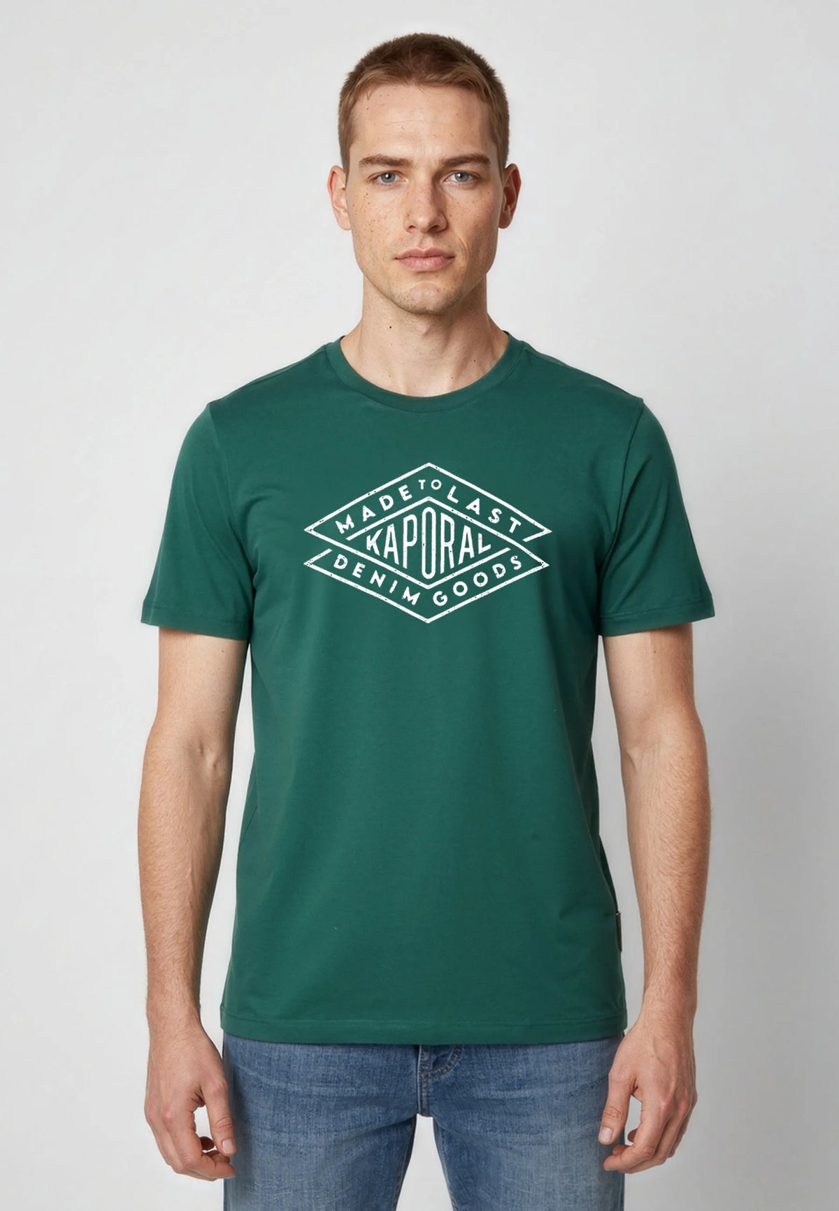 T-shirt manches courtes regular vert coton TOKY