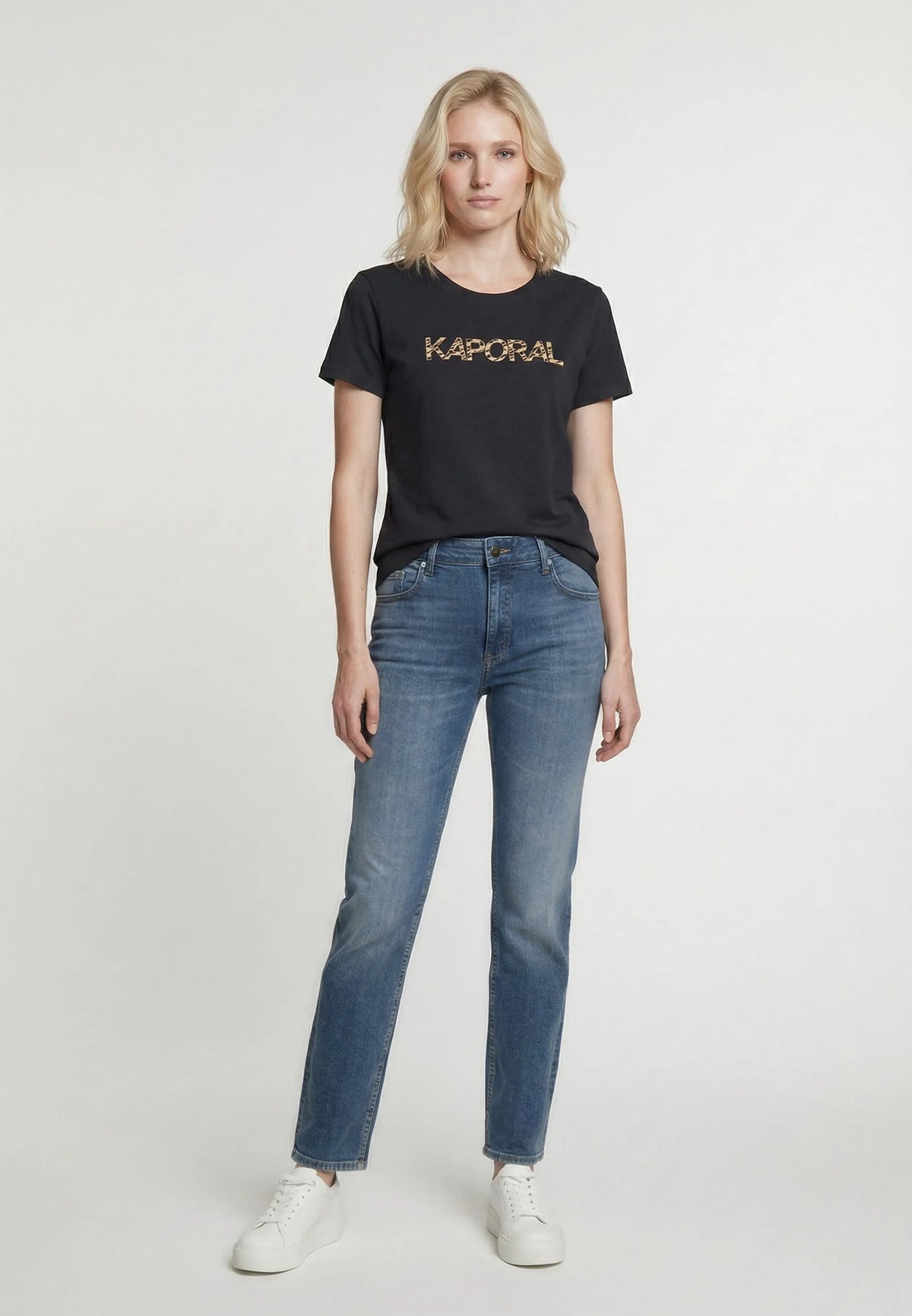 JASIC black stretch cotton slim short-sleeve T-shirt