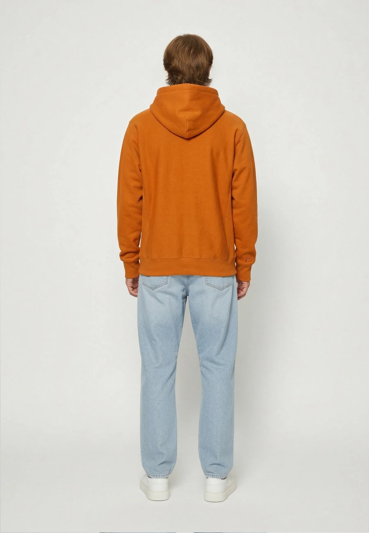 POWEL orange cotton polyester regular hooded sweatshirt