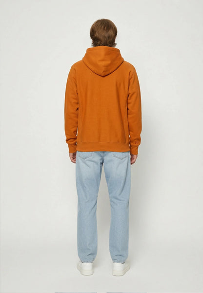 POWEL orange cotton polyester regular hooded sweatshirt