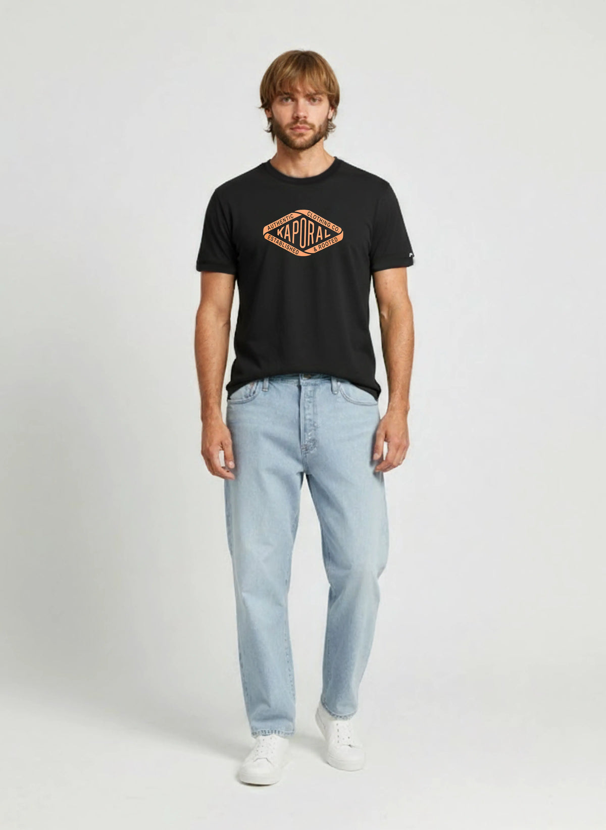 T-shirt short sleeves regular black cotton RAZ