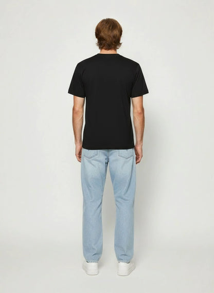 T-shirt short sleeves regular black cotton RAZ
