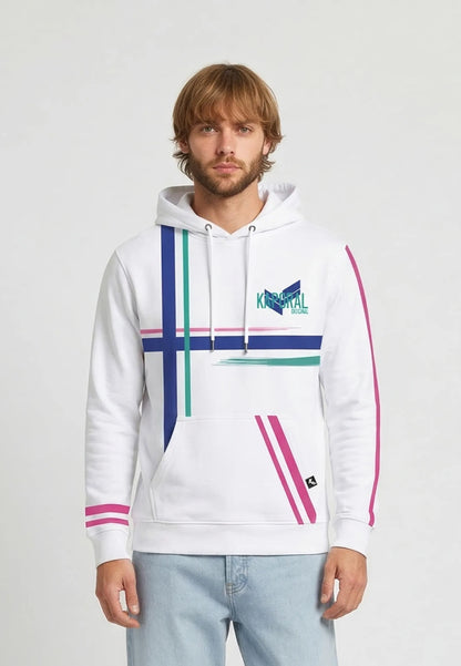Sweatshirt with hood regular white cotton polyester REGAN