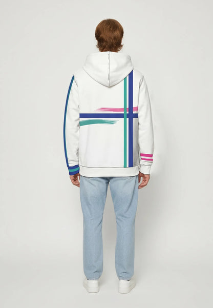 Sweatshirt with hood regular white cotton polyester REGAN