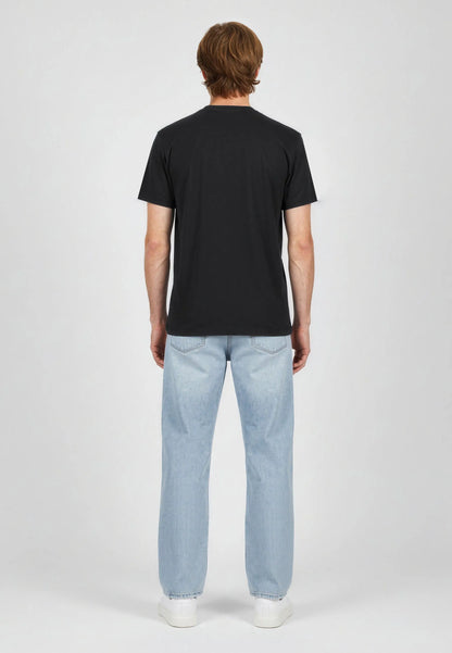 T-shirt short sleeves regular black cotton RIDUR