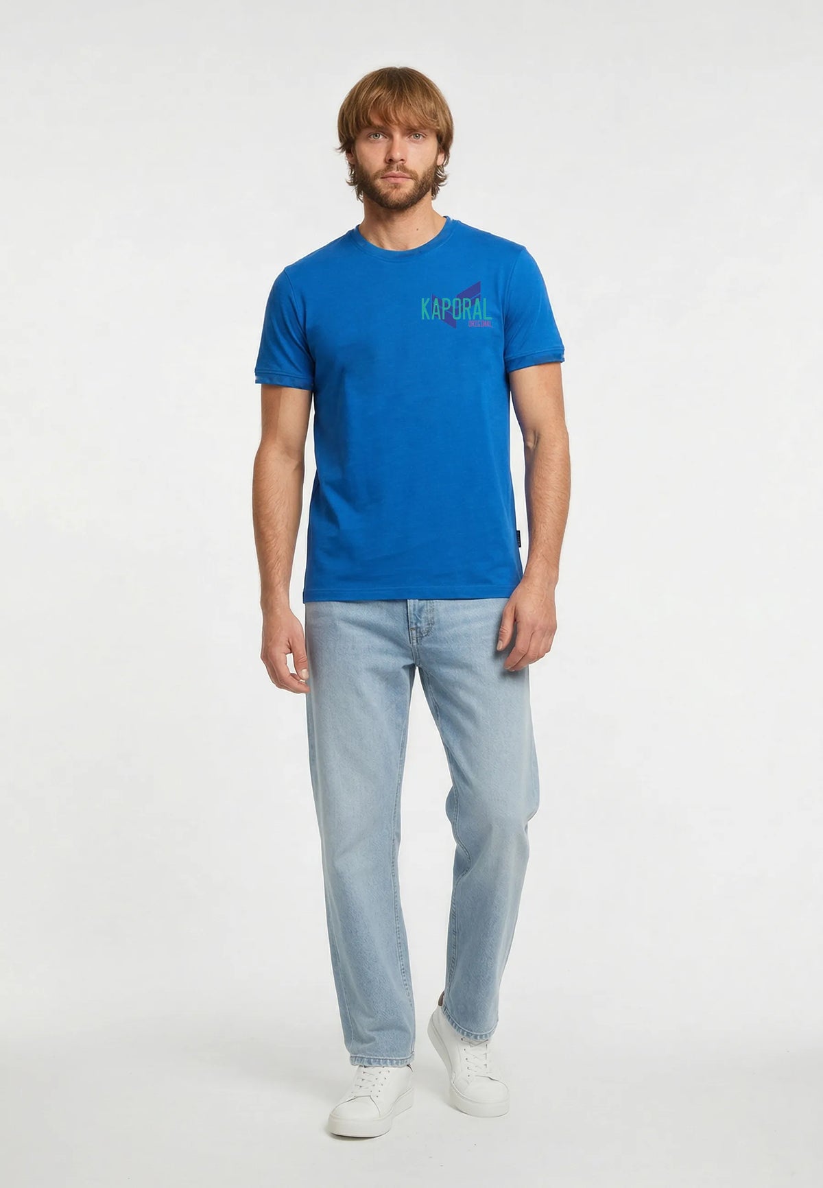 T-shirt short sleeves regular blue cotton RIDUR
