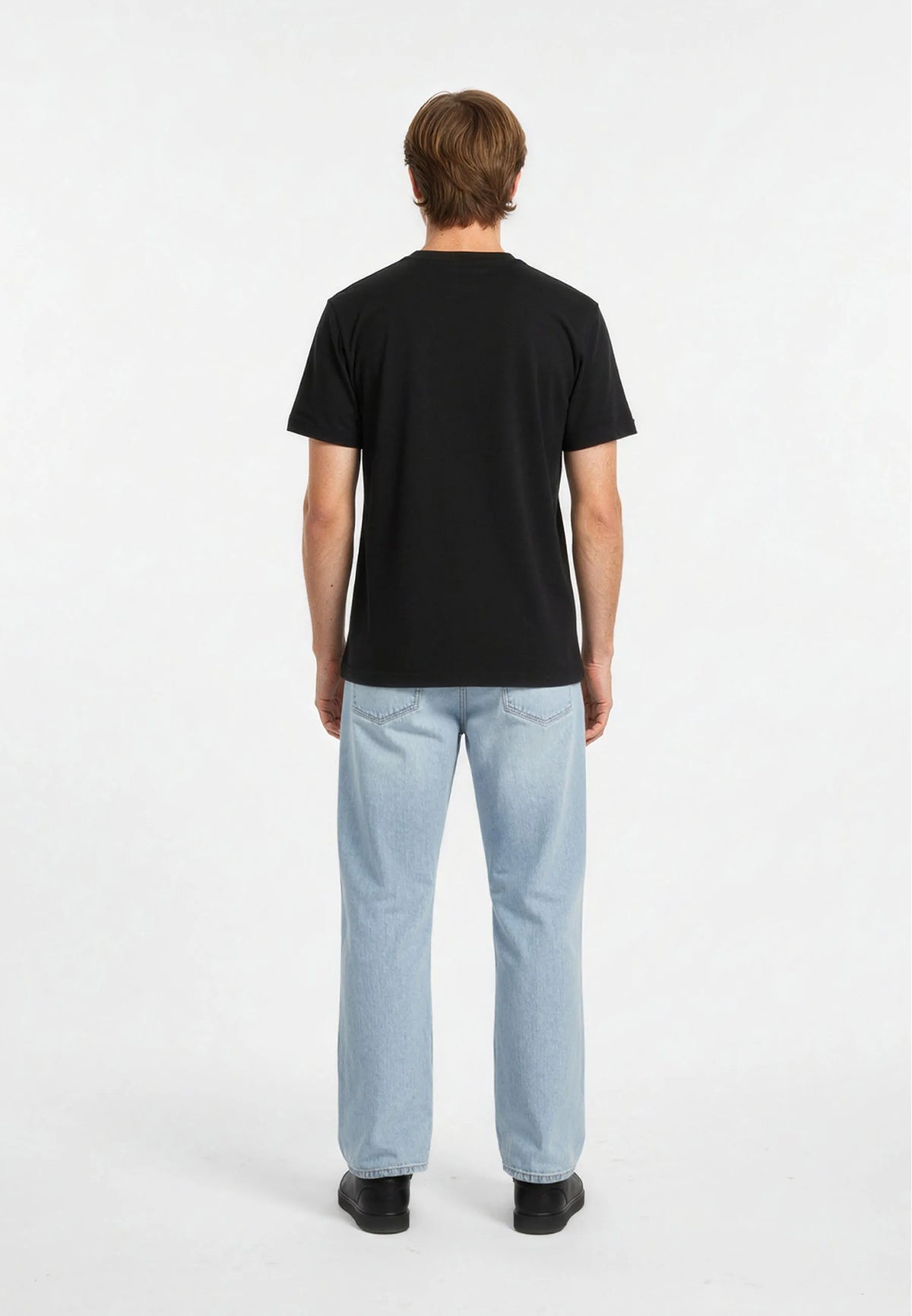T-shirt manches courtes regular noir coton ROBIN