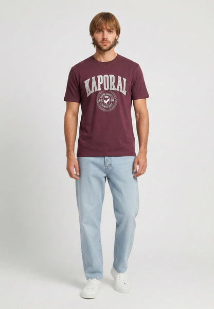 T-shirt short sleeves regular burgundy cotton ROBIN
