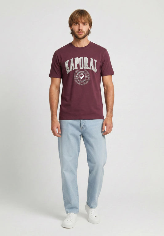 T-shirt short sleeves regular burgundy cotton ROBIN