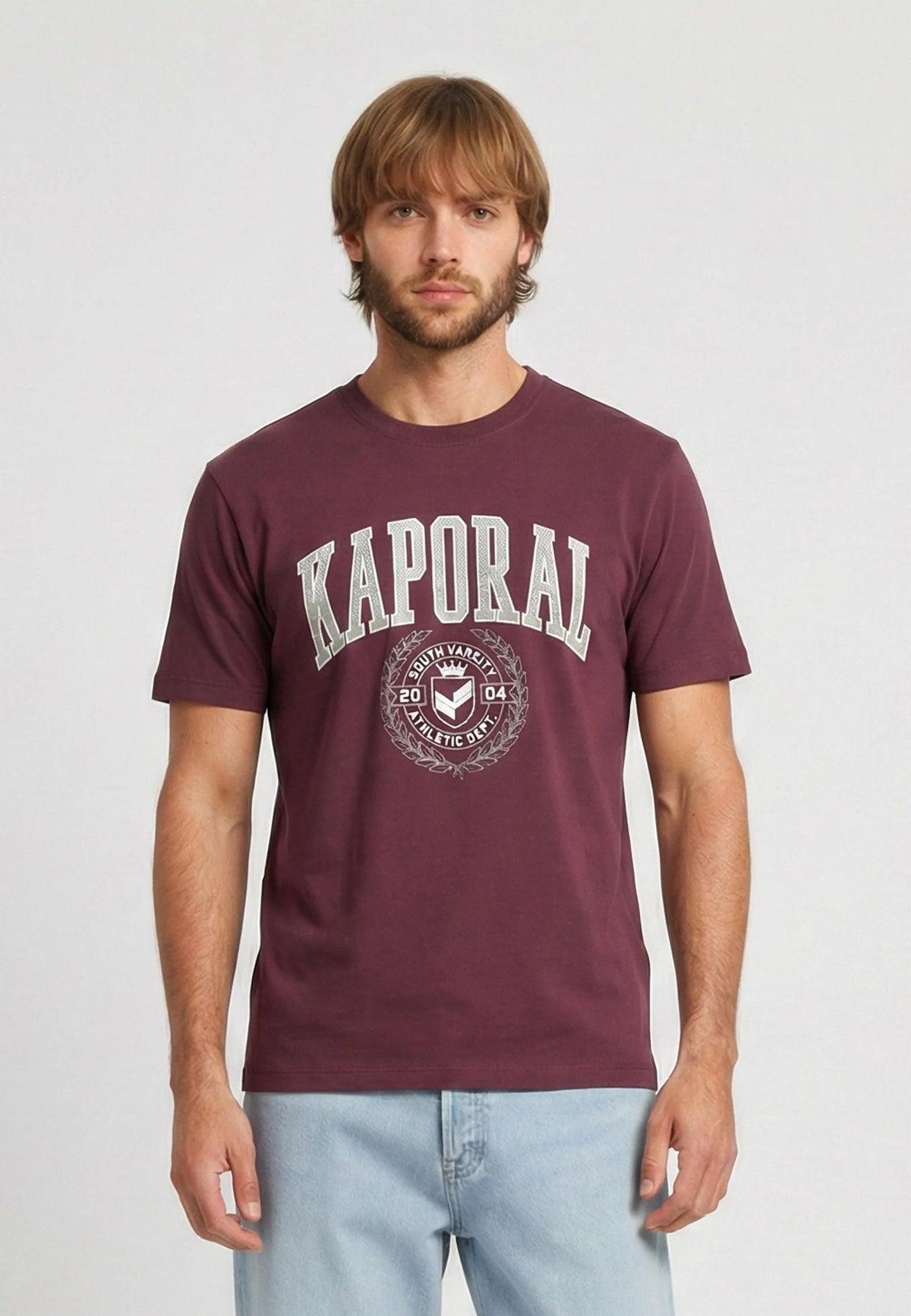 T-shirt short sleeves regular burgundy cotton ROBIN