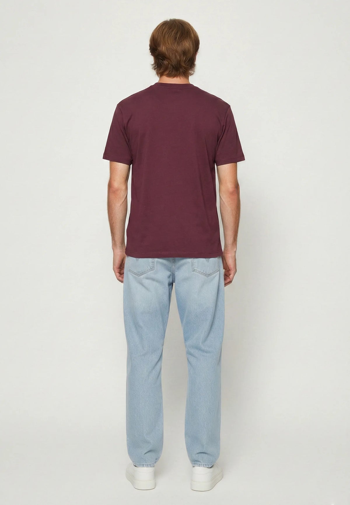 T-shirt short sleeves regular burgundy cotton ROBIN