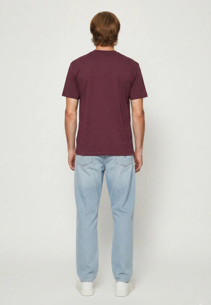 T-shirt short sleeves regular burgundy cotton ROBIN