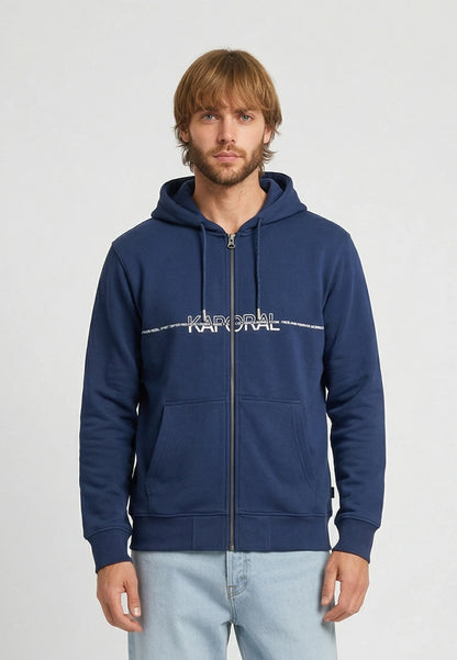 ROLAN navy blue cotton polyester regular sweatshirt