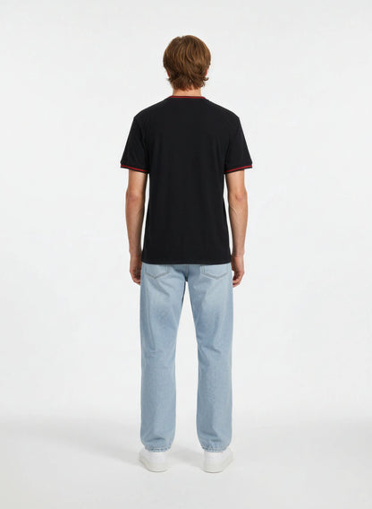 T-shirt manches courtes regular noir coton ROLL
