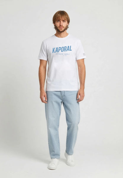 T-shirt short sleeves slim white cotton stretch RYZZ