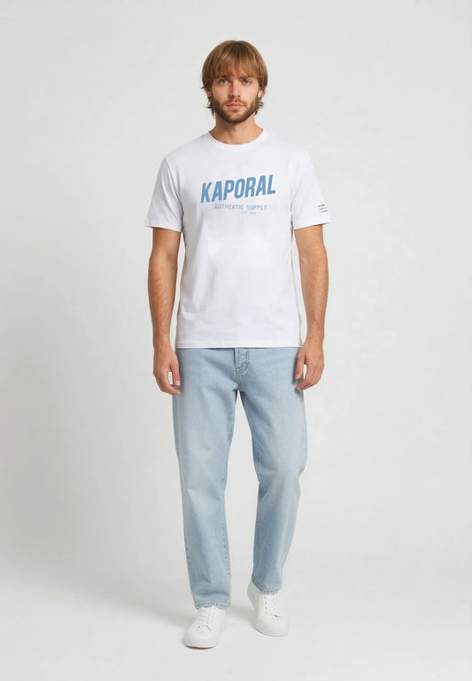 T-shirt short sleeves slim white cotton stretch RYZZ
