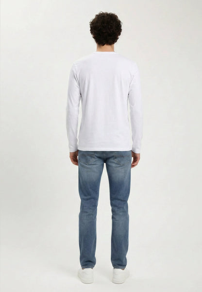 T-shirt manches longues regular blanc coton TAMAO