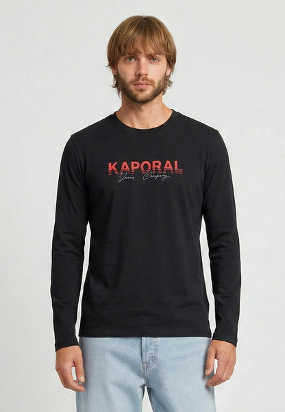 T-shirt manches longues regular noir coton TAMAO