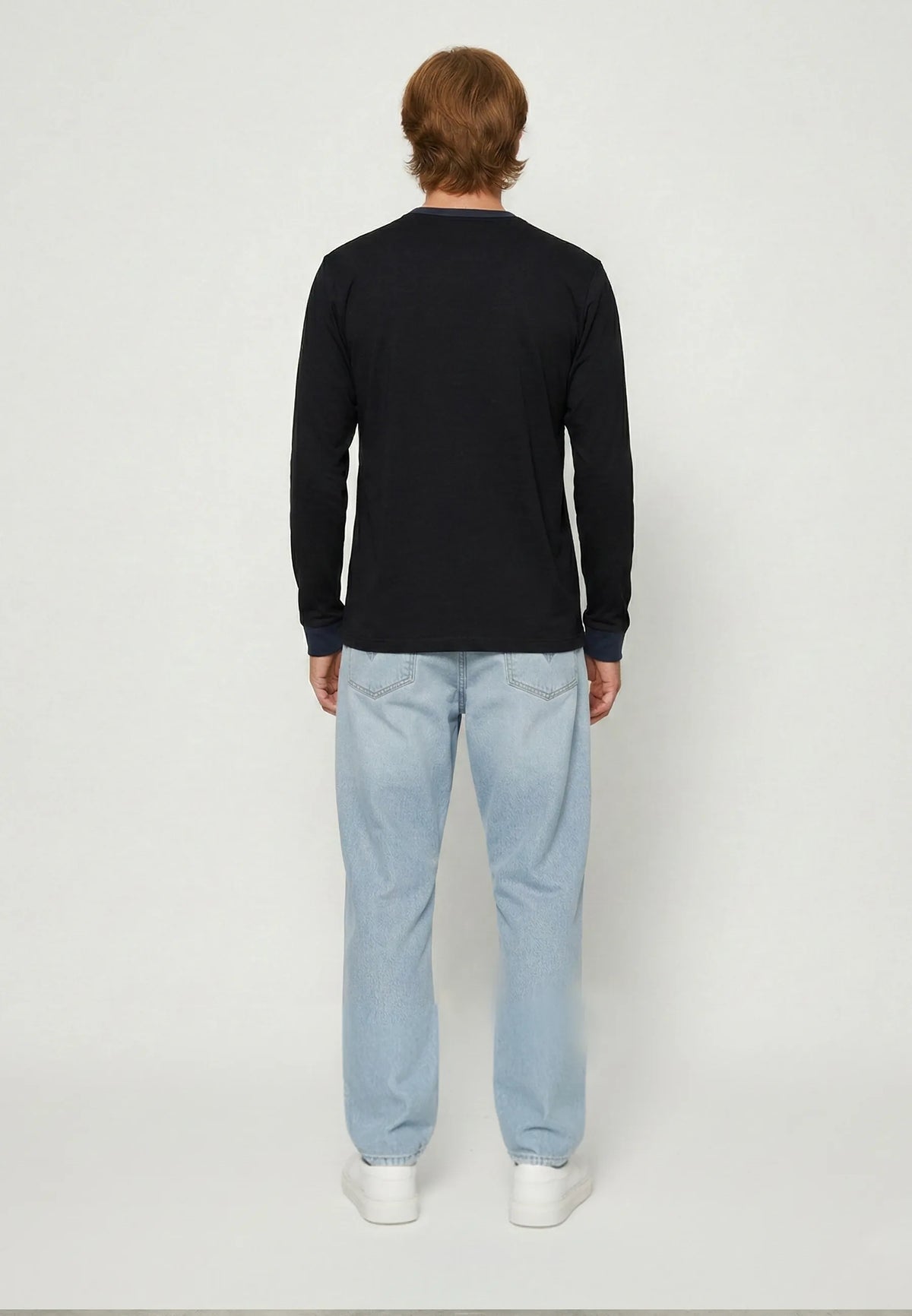 T-shirt manches longues regular noir coton TAMAO