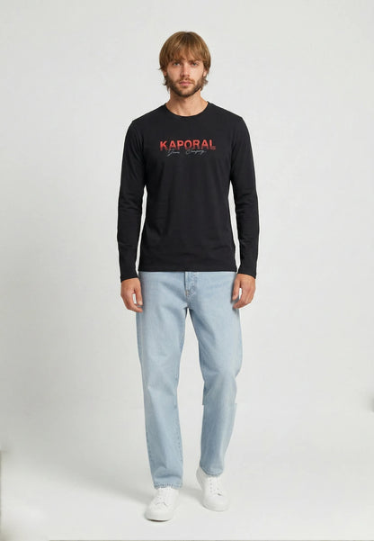 T-shirt manches longues regular noir coton TAMAO