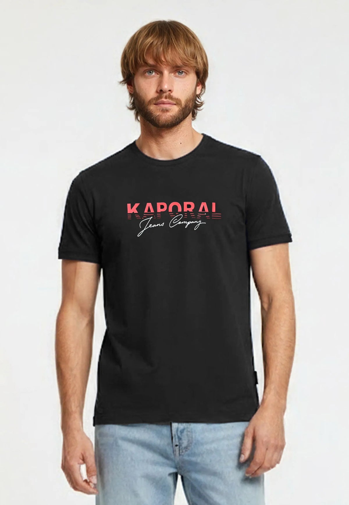 T-shirt short sleeves regular black cotton TIMEO