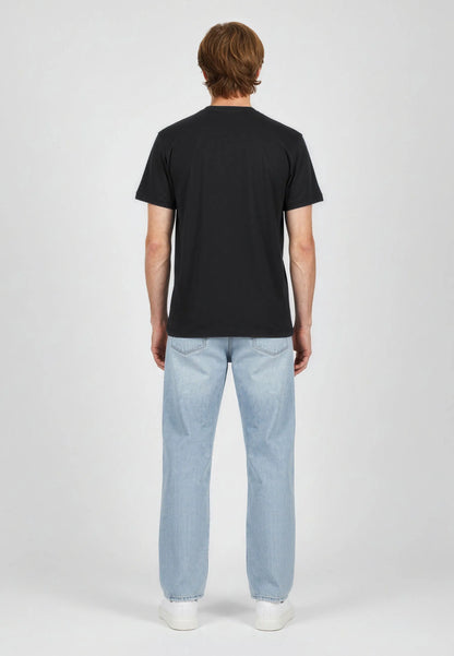 T-shirt short sleeves regular black cotton TIMEO