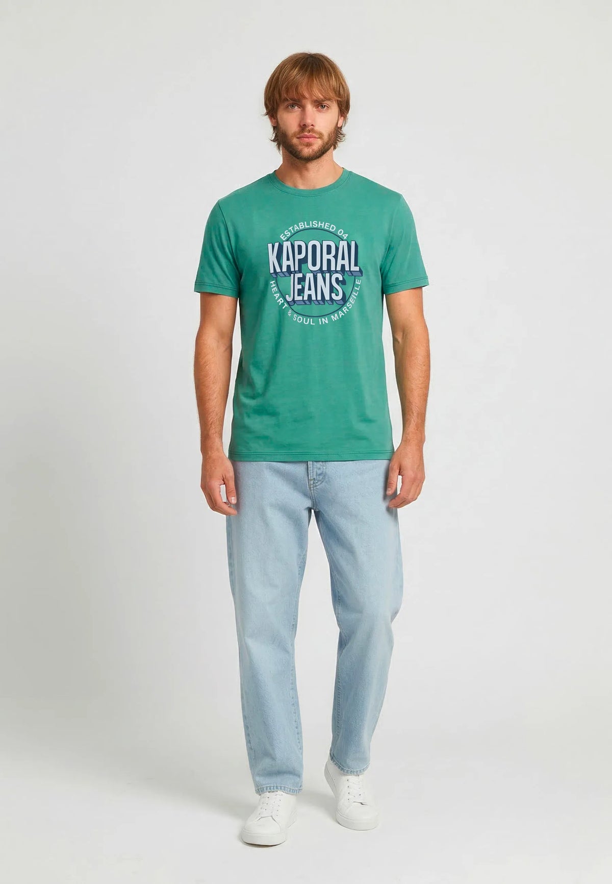 TYLER mint cotton regular short-sleeved T-shirt