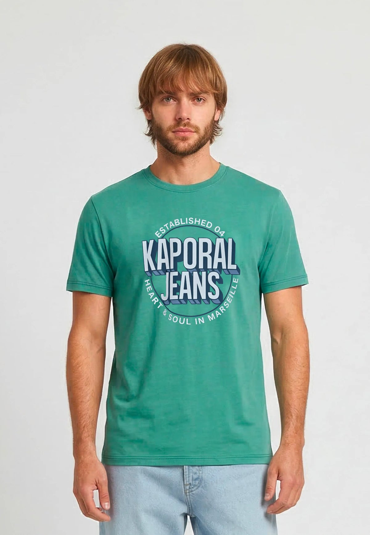 TYLER mint cotton regular short-sleeved T-shirt