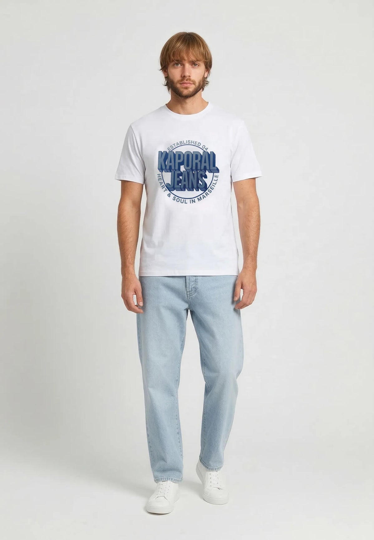 TYLER white cotton regular short-sleeved T-shirt