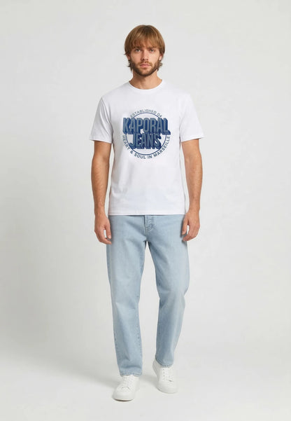 TYLER white cotton regular short-sleeved T-shirt