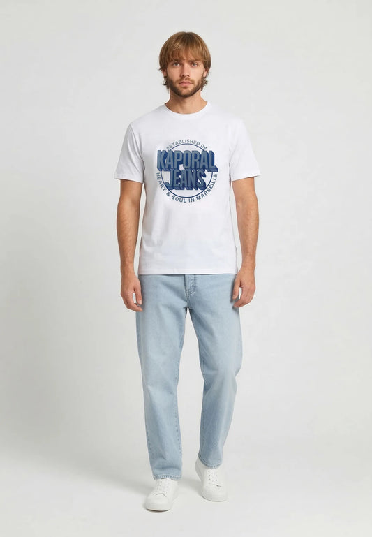 TYLER white cotton regular short-sleeved T-shirt