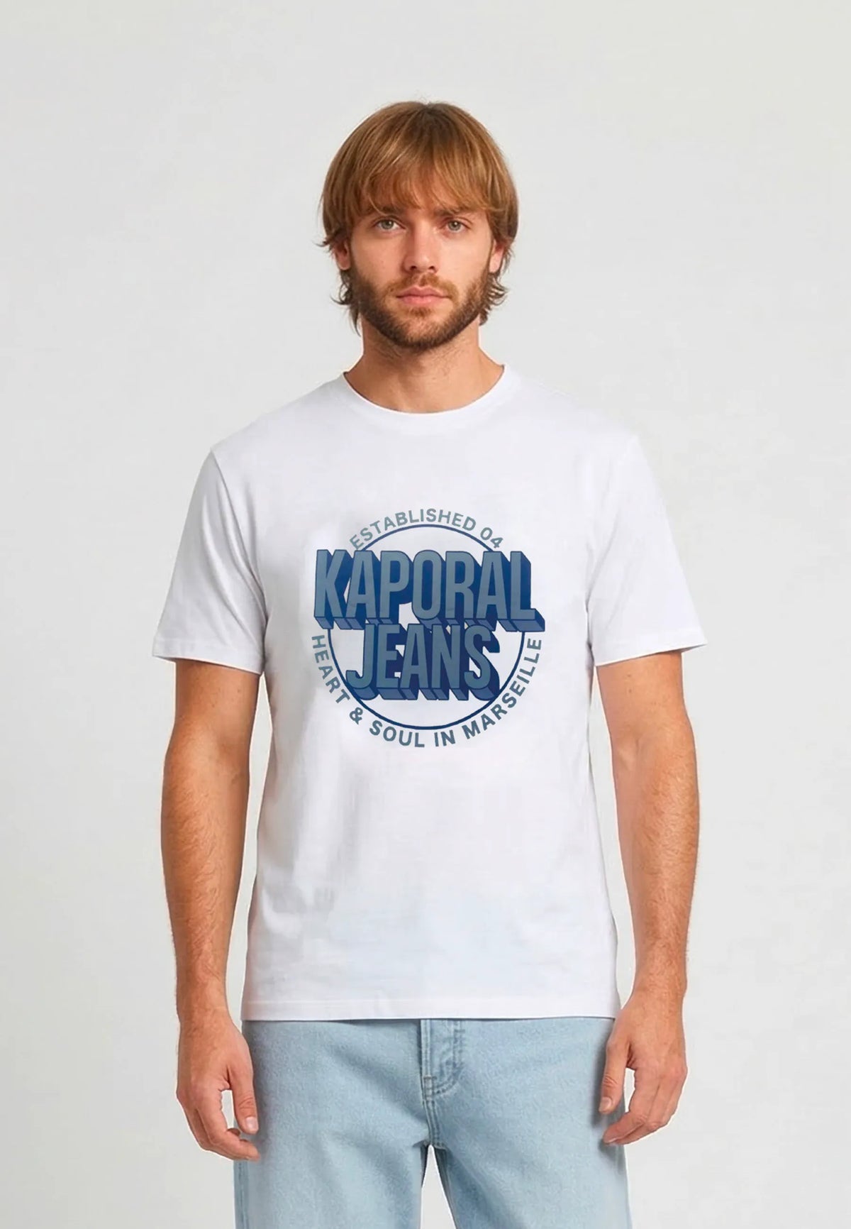 TYLER white cotton regular short-sleeved T-shirt