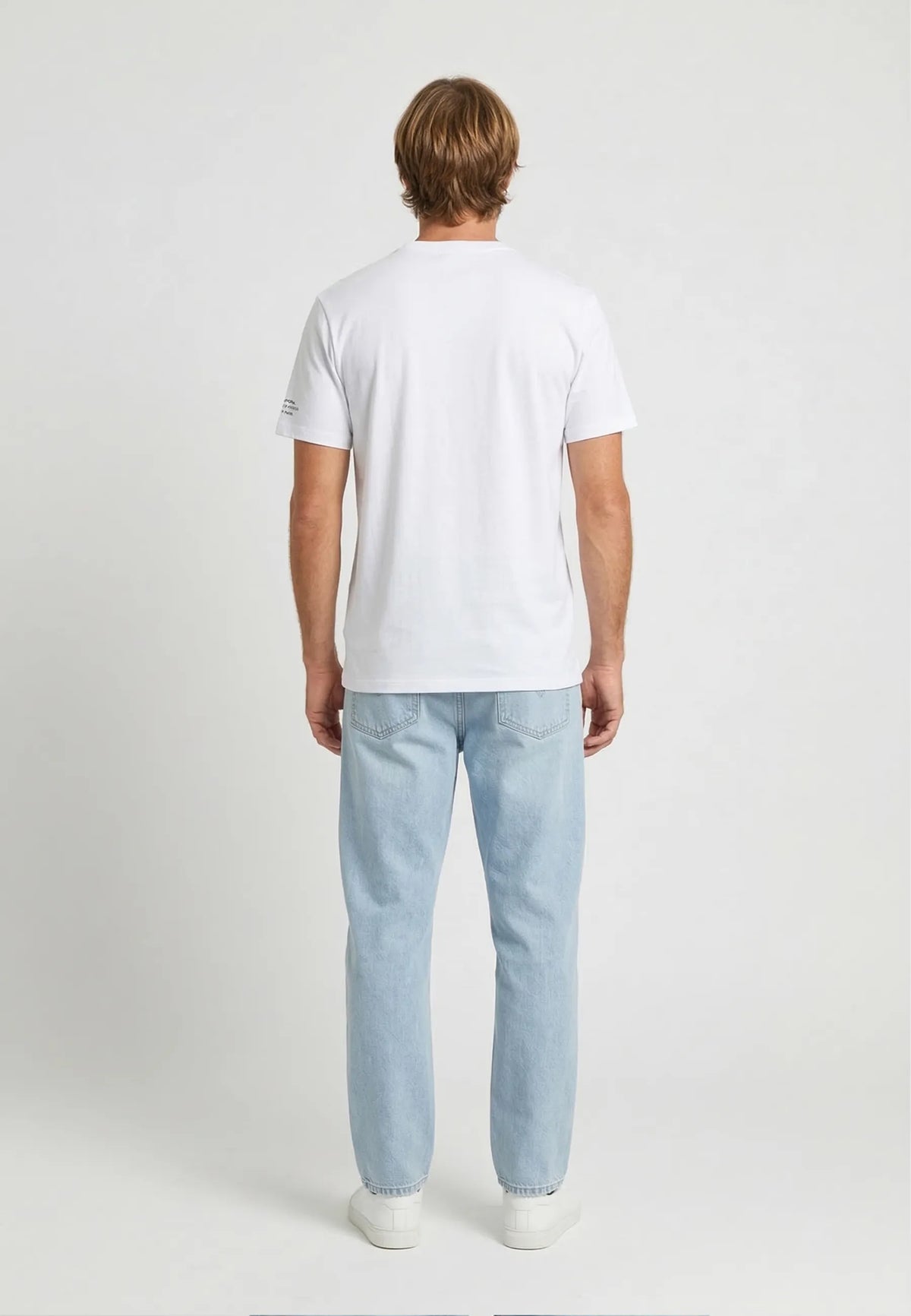 VADI white cotton regular short-sleeved T-shirt