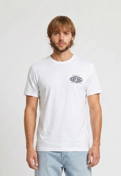 VADI white cotton regular short-sleeved T-shirt
