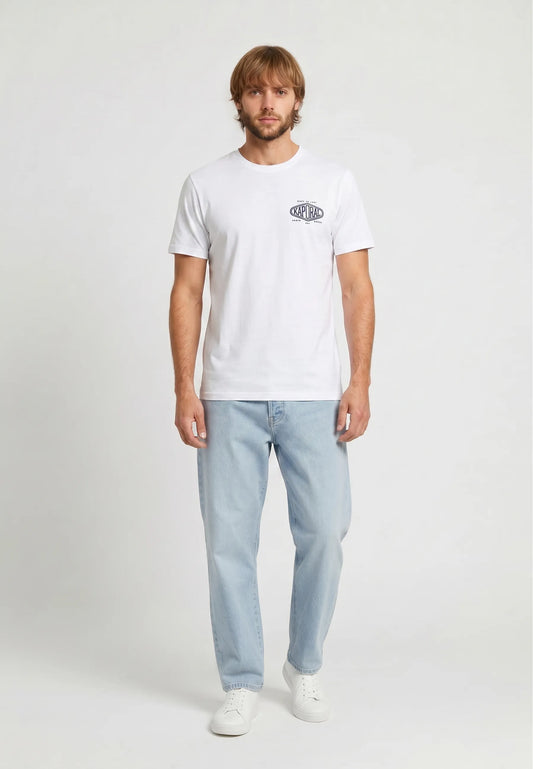 VADI white cotton regular short-sleeved T-shirt
