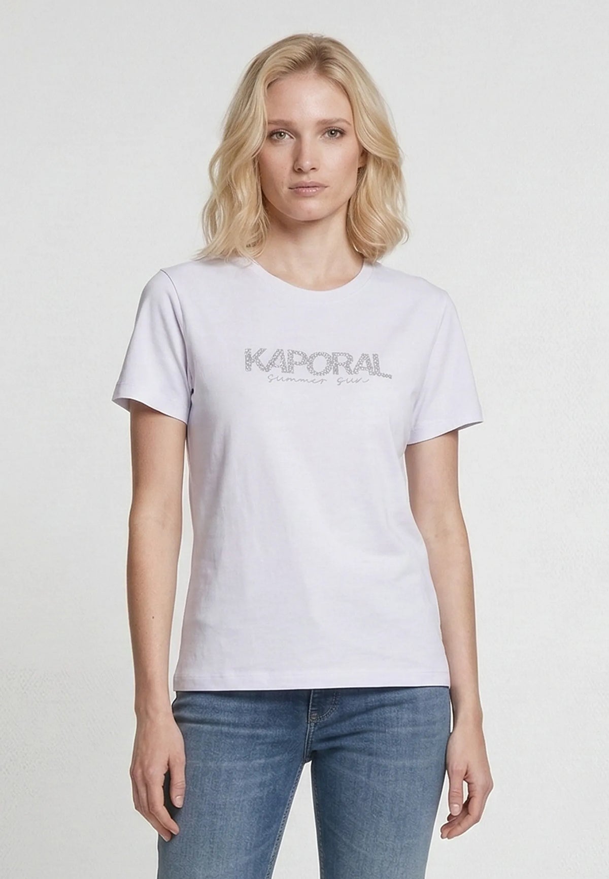JASIC white stretch cotton slim short-sleeve T-shirt