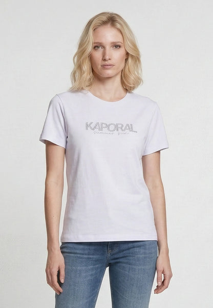 JASIC white stretch cotton slim short-sleeve T-shirt