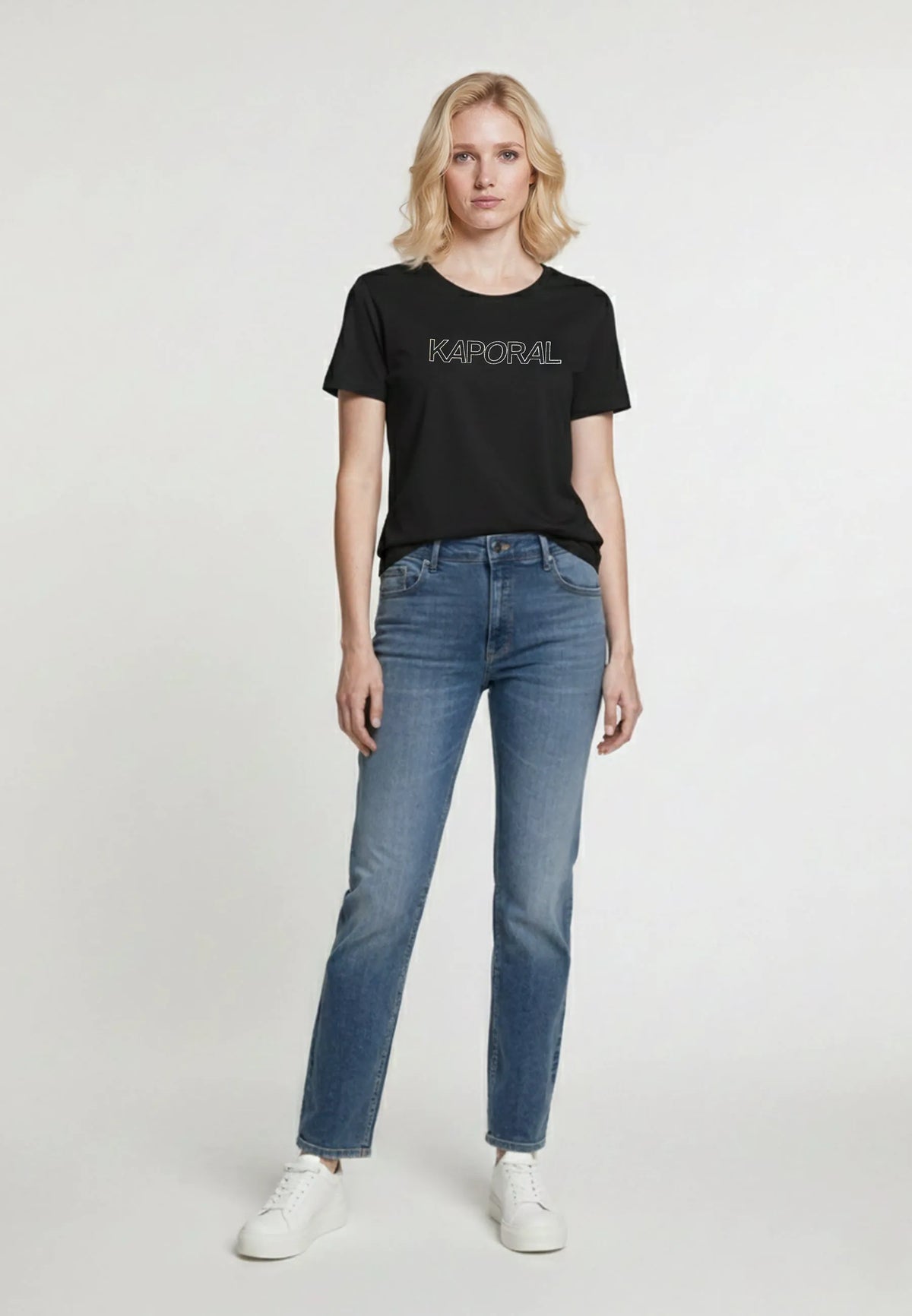 FARO slim short-sleeve T-shirt black stretch cotton