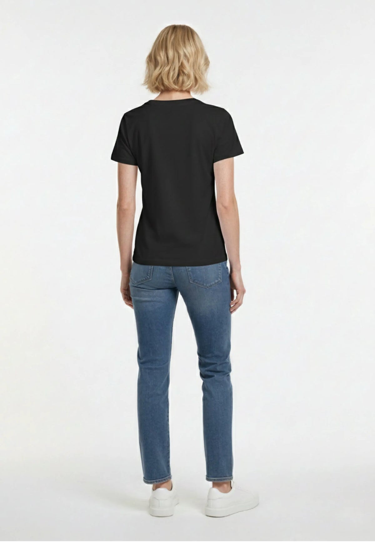 FARO slim short-sleeve T-shirt black stretch cotton