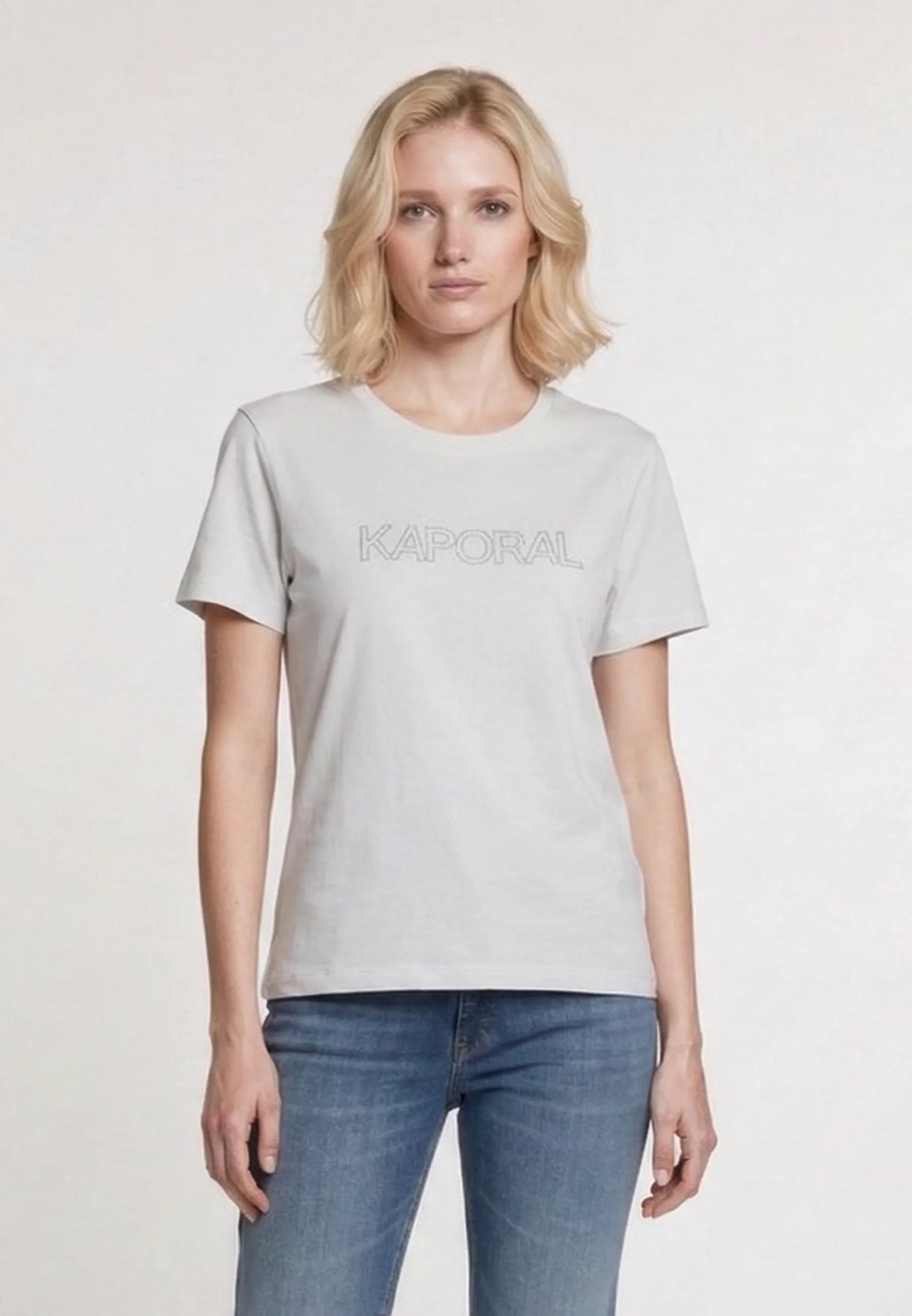 FARO slim short-sleeve T-shirt off-white stretch cotton