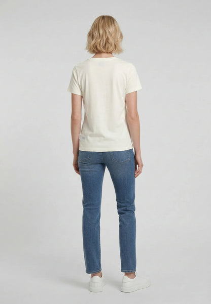 FARO slim short-sleeve T-shirt off-white stretch cotton