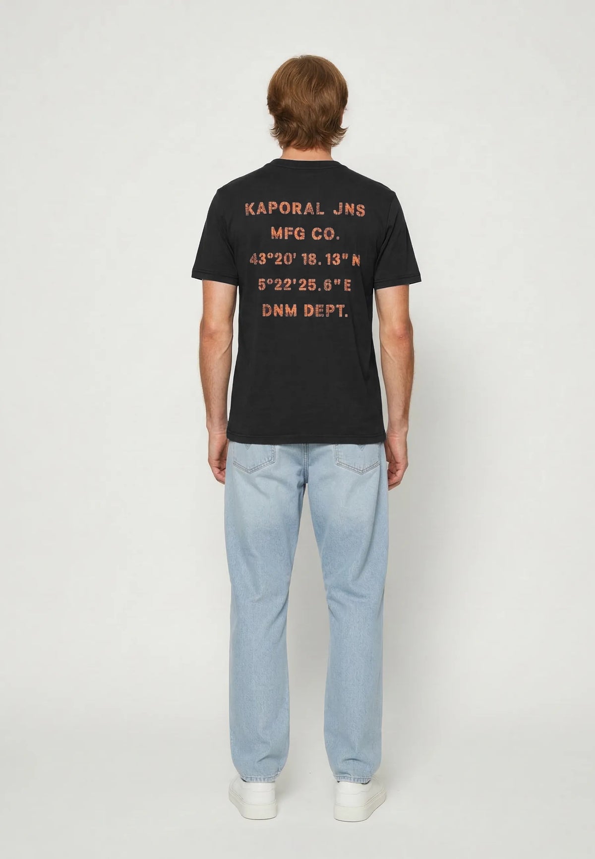 BARK regular black cotton short-sleeved T-shirt